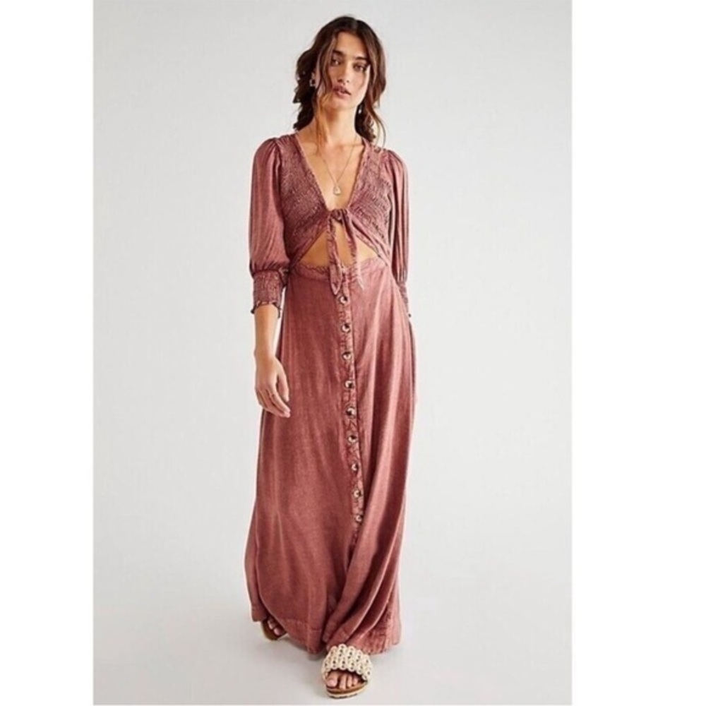 FREE PEOPLE String Of Hearts Maxi Dress / Empress Rock